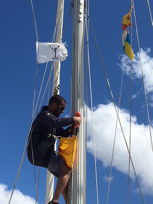 Yacht Rigging UK, about the company - Nigel Mashembo preparing rigging.